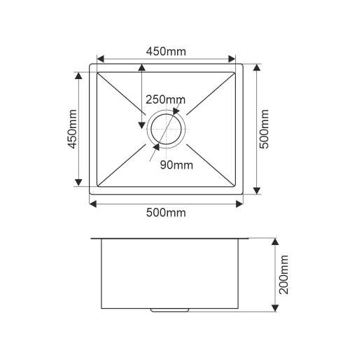 Кухонная мойка Melana ProfLine MLN-R5050W 50x50 цвет сатин - фото 5