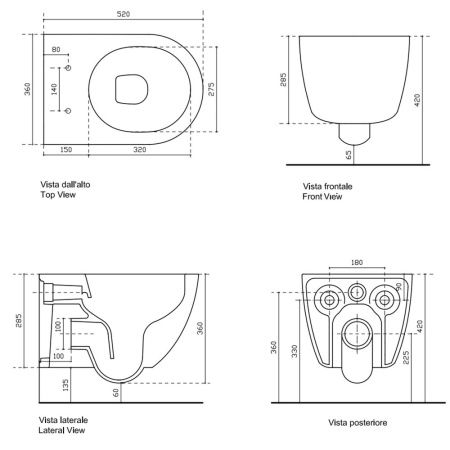 Чаша унитаза подвесная Galassia Dream 7334NEMT цвет черный без сиденья безободковая каскадный смыв