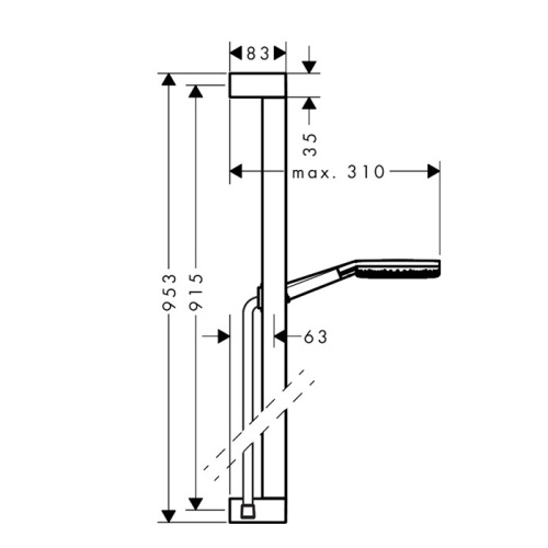 Душевой гарнитур Hansgrohe Raindance Select 24601000 настенный хром - фото 2