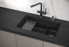 Кухонная мойка Granula Kitchen Space 7304U, ШВАРЦ 75х45 цвет черный поверхность матовая
