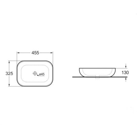 Раковина из сантехнического фарфора Vincea VBS-102 50х30 накладная цвет белый без отверстий под смеситель
