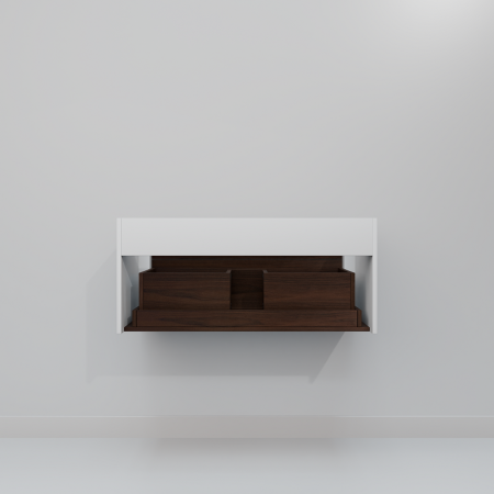 Тумба с раковиной ArtDecco Gabriella (Габриелла) AGB09W24S100 90х50 подвесная цвет коричневый/белый