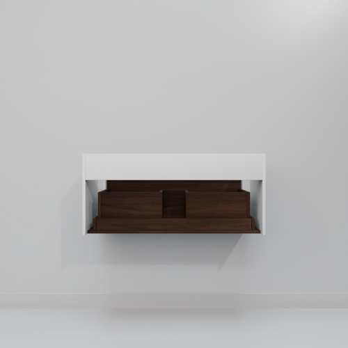 Тумба с раковиной ArtDecco Gabriella (Габриелла) AGB09W24S100 90х50 подвесная цвет коричневый/белый - фото 3