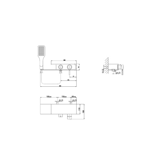 Смеситель для душа RavSlezak Murray MU080.5/1 настенный белый - фото 2