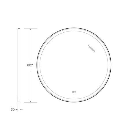 Зеркало с подсветкой Cezares CADRO CZR-SPC-CADRO-800-LED-TCH-WARM 80х80 подвесное