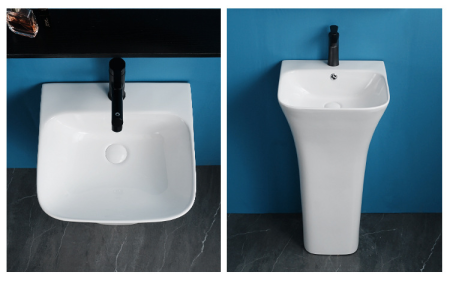 Раковина из сантехнического фарфора Cerutti SPA CT7283 45х44 напольная цвет белый 1 отверстие под смеситель