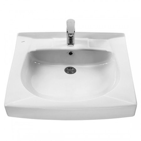 Раковина из сантехнического фарфора Santek Пилот 1WH110572 60х60 над стиральной машиной цвет белый