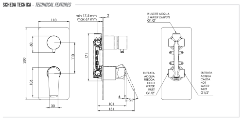 Смеситель для душа Remer Vanity V92 встраиваемый в стену хром - фото 2