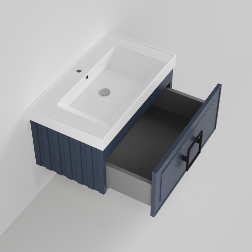 Тумба с раковиной La Fenice CUBO NFNC-01-CUB-BG-80-3-80 90х36х49 подвесная цвет синий - фото 2