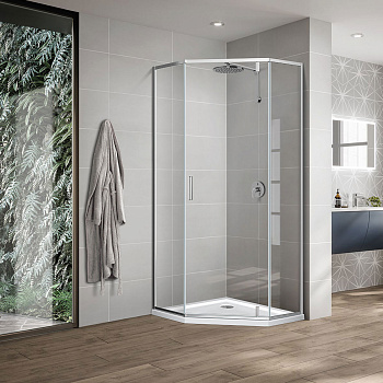 Душевой уголок Vincea Slim-U VSP-2SU900CL 90х90 стекло прозрачное профиль хром глянцевый без поддона