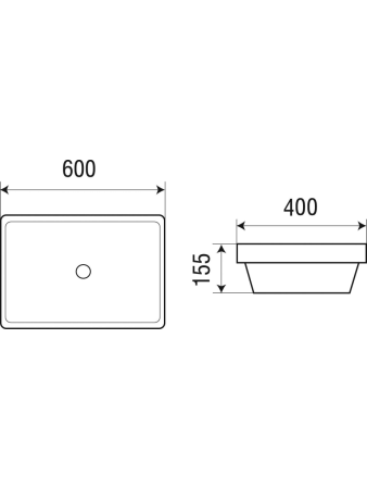Раковина из сантехнического фаянса WeltWasser WW SK 10000003893 60х40 подвесная цвет белый без отверстий под смеситель