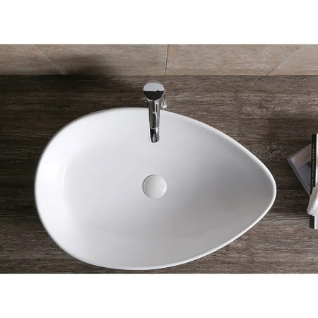 Раковина из сантехнического фарфора Cerutti SPA CR7030 66х44 накладная цвет белый без отверстий под смеситель