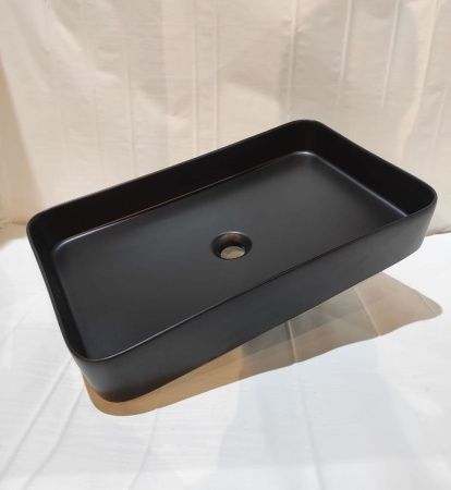 Раковина керамическая White Ceramic Blade W051705 70х40 накладная цвет черный
