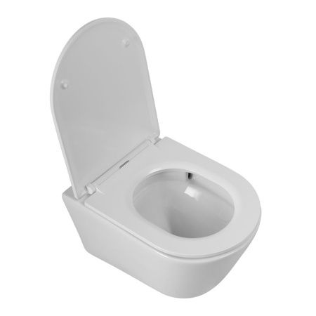 Унитаз подвесной Cezares LINER CZR-3808-53-TH-TOR/SC белый с сиденьем микролифт безободковый смыв торнадо