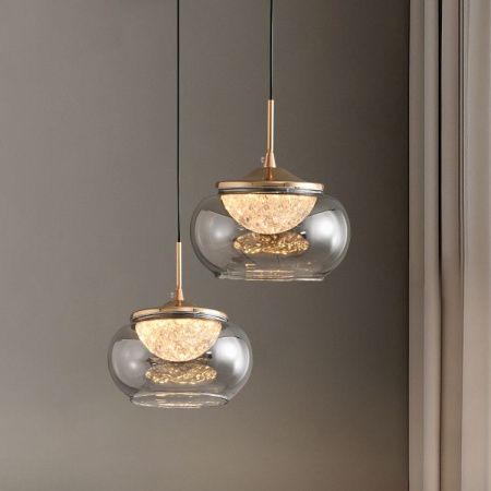 Светильник подвесной Delight Collection MT9128-1H gold/smoke