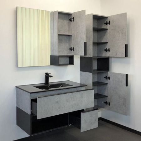 Тумба с раковиной Comforty Франкфурт 00-00006503CF 90х50 подвесная цвет серый