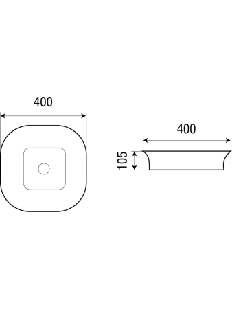 Раковина из сантехнического фаянса WeltWasser WW SK 10000003833 40х40 подвесная цвет белый без отверстий под смеситель