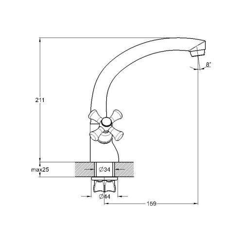Смеситель для кухни G.Lauf QML QML4-A827 на столешницу хром - фото 3