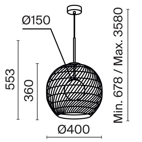 Светильник подвесной Maytoni Cane Modern MOD204PL-01B - фото 3