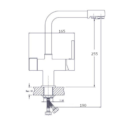 Смеситель для кухни Rush Gozo MS9035-31 на мойку хром - фото 2