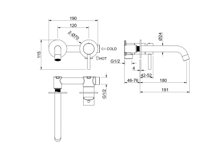Смеситель Aquatek ЕВРОПА AQ1313CR встраиваемый в стену хром без термостата