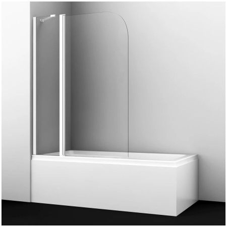 Душевая шторка на ванну Azario Merrit AZ-NF6221 1100 110х140 стекло прозрачное профиль серебро ориентация универсальная