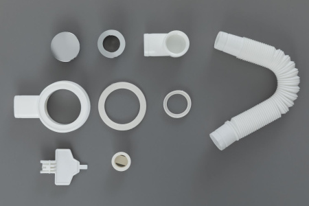 Раковина из литьевого мрамора Aquanet Арт 00318925 74х45 полувстраиваемая цвет белый 1 отверстие под смеситель