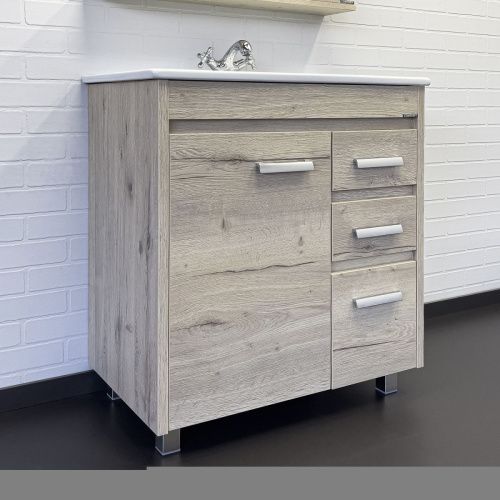 Тумба с раковиной Comforty Марио 00-00016096CF 80х50 напольная цвет серый