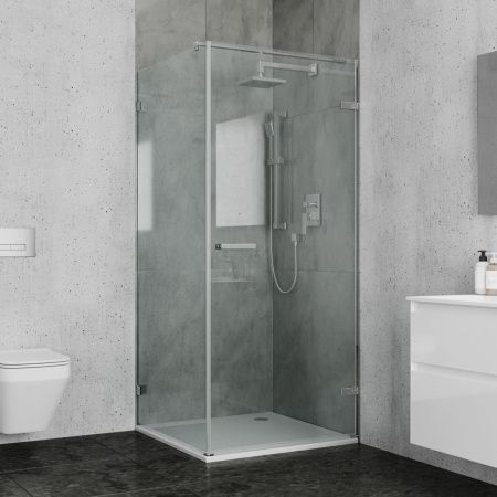 Душевой уголок Ambassador Abner 10011101R 90х90 стекло прозрачное профиль хром без поддона