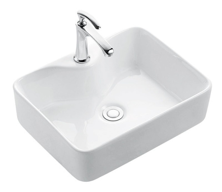 Раковина из санфаянса CeramaLux 7291 49х38 накладная цвет белый 1 отверстие под смеситель