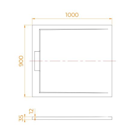 Душевой поддон из искусственного камня RGW STL 52212910-14 100х90 черный без ножек