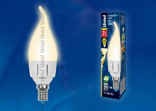 Лампа светодиодная Uniel LED-CW37 7W/NW/E14/FR PLP01WH картон - фото 2