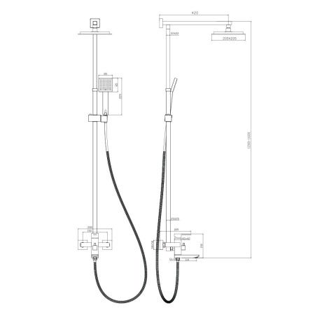 Душевая стойка WesnaArt Kristal KRI22-314 настенная цвет хром