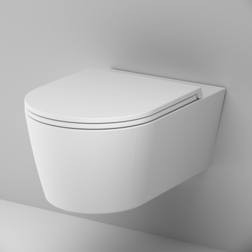 Унитаз подвесной Am.Pm Func C8F1701MWSC белый матовый с сиденьем микролифт безободковый каскадный смыв - фото 5