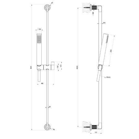 Душевой гарнитур Gessi Inciso 58145#246 настенный золото