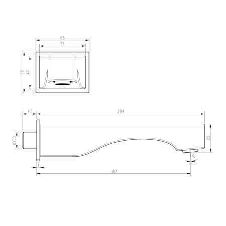 Излив LeMark LM7281BL настенный черный