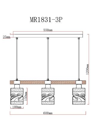 Светильник подвесной Myfar Olivia (Оливиа) MR1831-3P