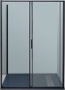 Душевая перегородка Aquanet Pleasure Evo AE65-F80-BT 80х190 стекло прозрачное профиль черный