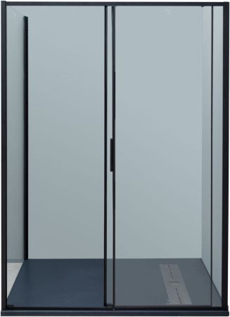 Душевая перегородка Aquanet Pleasure Evo AE65-F80-BT 80х190 стекло прозрачное профиль черный