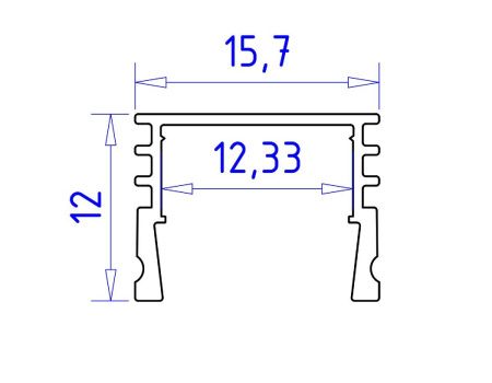 Алюминиевый накладной профиль Ambrella Light Alum Profile (Алум Профиле) GP1750BK