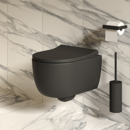 Чаша унитаза подвесная Ambassador Abner 103T20201R цвет черный матовый без сиденья каскадный смыв