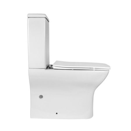 Унитаз напольный с бачком Bond Cube F09-00 белый с сиденьем безободковый душевой смыв