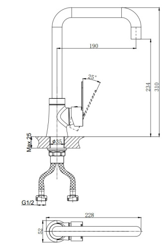 Смеситель для кухни Rush Tenerife TE2835-23 на мойку хром - фото 2