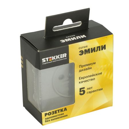 Розетка 1-местная с з/ш б/з СЗК Stekker Эмили 50242