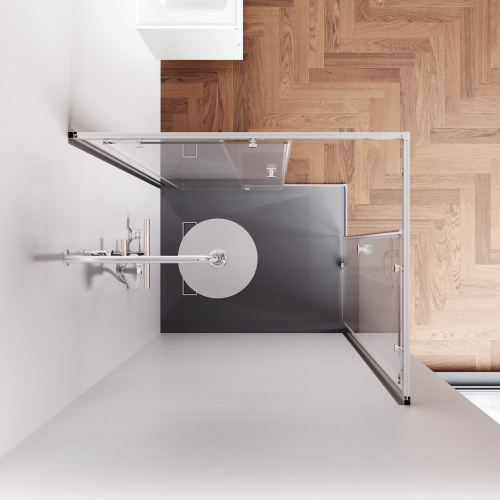 Душевой уголок Am.Pm X-joy W94G-403-100280-MТ1К 99х79 стекло прозрачное профиль хром матовый без поддона - фото 4