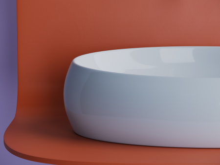 Раковина из сантехнического фарфора Ceramica Nova ELEMENT CN5033 60х40 накладная цвет белый без отверстий под смеситель