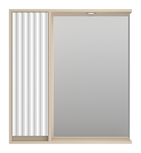 Зеркало-шкаф Brevita Balaton BAL-04075-03-01Л 73х14х80 подвесной цвет белый/бежевый - фото 2 Зеркало-шкаф Brevita Balaton BAL-04075-03-01Л 73х14х80 подвесной цвет белый/бежевый - фото 2