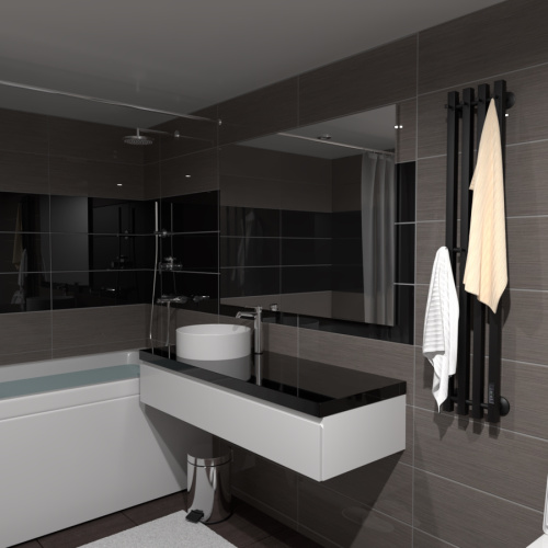 Полотенцесушитель Маргроид Inaro профильный Inaro-12018-1081-9005R 21х120 электрический черный матовый - фото 4