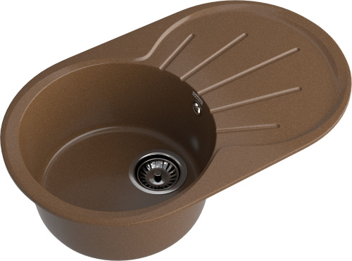 Кухонная мойка Granfest Rondo R-750L терракот 46х75 цвет серый - фото 2