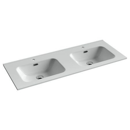 Раковина из сантехнического фарфора Ceramica Nova ELEMENT CN7004 120х50 накладная цвет белый 2 отверстия под смеситель